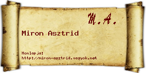 Miron Asztrid névjegykártya